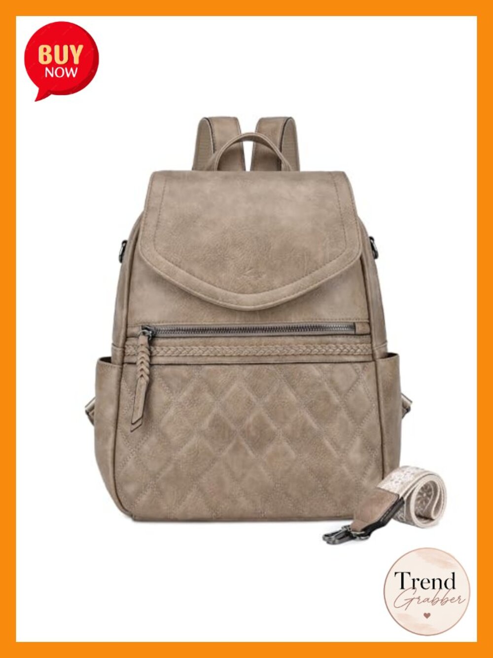 Vegan Leather Convertible Backpack Purse for Women, Fashion Flap Shoulder Bag